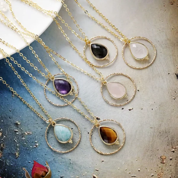 Collar Círculo de Luz – Con Piedra Natural (6 modelos disponibles)