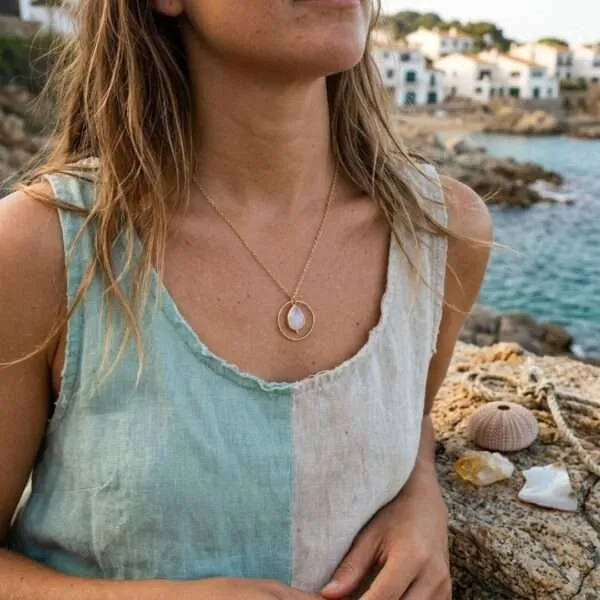 Collar Círculo de Luz con Piedra Natural