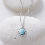 Collar Espíritu del Mar – Larimar o Piedra Lunar Natural