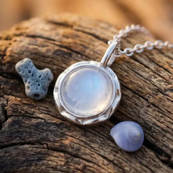Collar Espíritu del Mar – Larimar o Piedra Lunar Natural