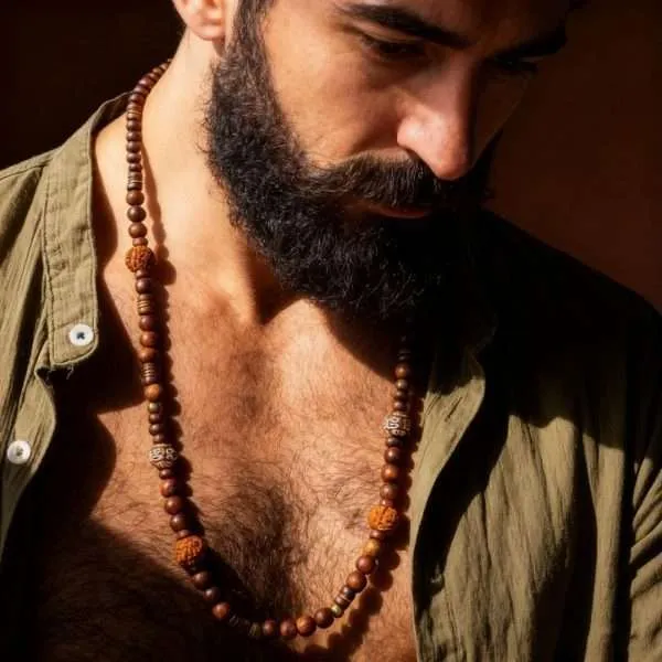 Collar Espíritu Salvaje – Con Madera de Nogal y Semillas Étnicas