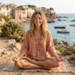 Collar Japa Mala OM de Amazonita y Jaspe Picasso – 108 cuentas de Meditación y Equilibrio Interior