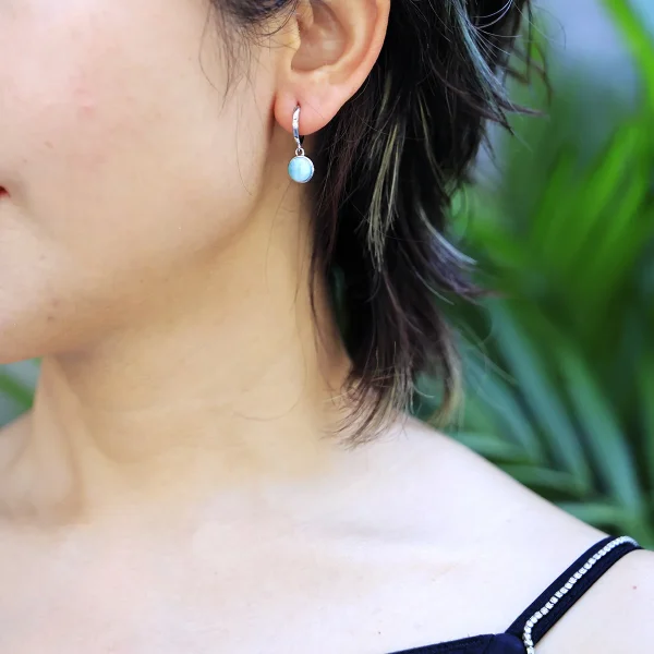 Pendientes Aliento del Mar – Con Piedras Naturales de Larimar