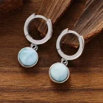 Pendientes Aliento del Mar – Con Piedras Naturales de Larimar
