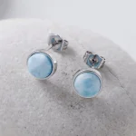 Pendientes Aliento del Mar – Con Piedras Naturales de Larimar