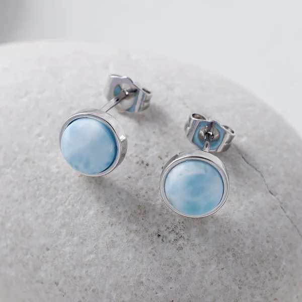 Pendientes Aliento del Mar – Con Piedras Naturales de Larimar