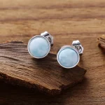 Pendientes Aliento del Mar – Con Piedras Naturales de Larimar