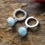 Pendientes Aliento del Mar – Con Piedras Naturales de Larimar