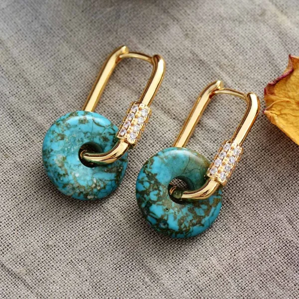 Pendientes "Círculo de Fuego" con Piedras Naturales y Circonitas
