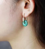 Pendientes "Círculo de Fuego" con Piedras Naturales y Circonitas