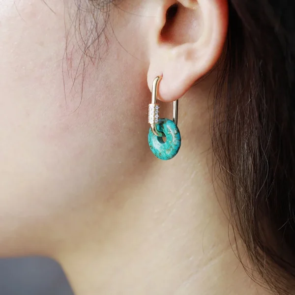 Pendientes "Círculo de Fuego" con Piedras Naturales y Circonitas