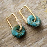 Pendientes "Círculo de Fuego" con Piedras Naturales y Circonitas