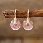 Pendientes "Círculo de Fuego" con Piedras Naturales y Circonitas