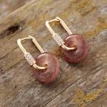 Pendientes "Círculo de Fuego" con Piedras Naturales y Circonitas