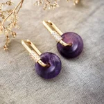 Pendientes "Círculo de Fuego" con Piedras Naturales y Circonitas