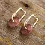 Pendientes "Círculo de Fuego" con Piedras Naturales y Circonitas