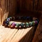 Pulsera Lluvia de Luz – Con Piedras Naturales de Ojo de Tigre Multicolor 5A+