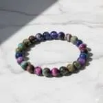 Pulsera Lluvia de Luz – Con Piedras Naturales de Ojo de Tigre Multicolor 5A+