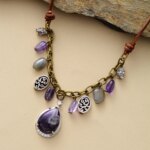 Collar Boho Umbral Místico – Con Amatista y Labradorita Natural