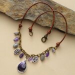 Collar Boho Umbral Místico – Con Amatista y Labradorita Natural