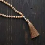 Conjunto Japa Mala 108 cuentas con piedras naturales de citrino