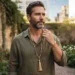 Conjunto Japa Mala 108 cuentas con piedras naturales de citrino