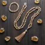 Conjunto Japa Mala 108 cuentas con piedras naturales de citrino