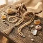 Conjunto Japa Mala 108 cuentas con piedras naturales de citrino