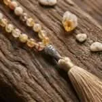 Conjunto Japa Mala 108 cuentas con piedras naturales de citrino