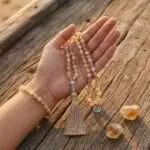 Conjunto Japa Mala 108 cuentas con piedras naturales de citrino