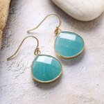 Pendientes 'Tres Lunas' – Piedras de Amazonita, Labradorita y Piedra Lunar