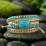Pulsera Oasis Turquesa – 5 Vueltas con Turquesa Natural, Jaspe y Cristales