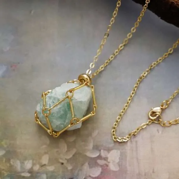 Collar de trabajo energético 'Ánima' con piedra natural extraíble