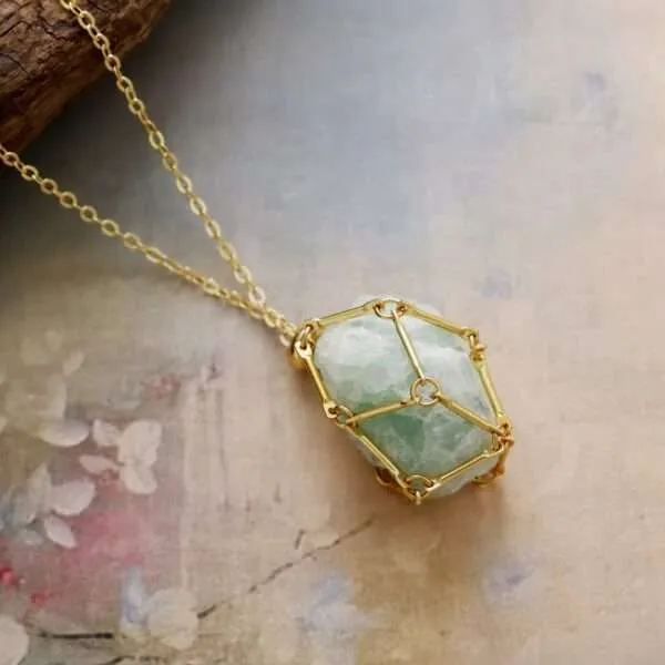 Collar de trabajo energético 'Ánima' con piedra natural extraíble