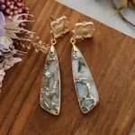 Pendientes Bohemios 'Alambique' de Jaspe con Incrustaciones de Cobre