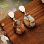 Pendientes Botánicos de Jaspe Natural – Colección Flora Mineral