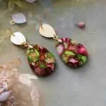 Pendientes Botánicos de Jaspe Natural – Colección Flora Mineral