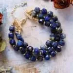Pulsera Tríada Mineral – Tres hileras de piedras naturales