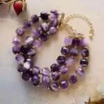 Pulsera Tríada Mineral – Tres hileras de piedras naturales