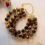 Pulsera Tríada Mineral – Tres hileras de piedras naturales