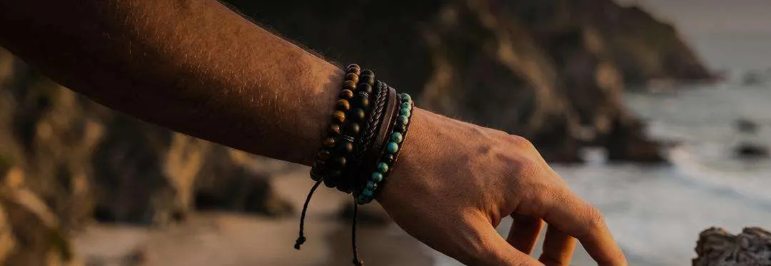 Joyas bohemias para hombre con piedras naturales